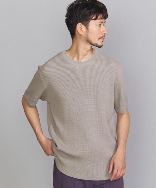 BEAUTY&YOUTH UNITED ARROWS（ビューティーアンドユースユナイテッドアローズ）の「BY ウォッシュ サーマル ニットTシャツ（ニット/セーター・メンズ・ブラック/ベージュ/オリーブ・SMALL/MEDIUM/LARGE/X-LARGE）」の7枚目の写真