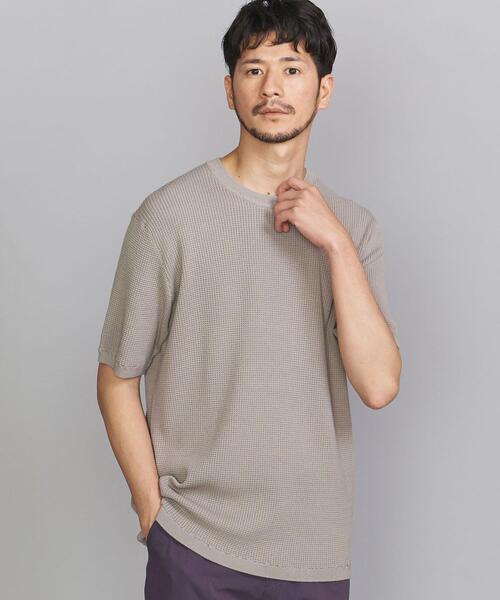 BEAUTY&YOUTH UNITED ARROWS（ビューティーアンドユースユナイテッドアローズ）の「BY ウォッシュ サーマル ニットTシャツ（ニット/セーター・メンズ・ブラック/ベージュ/オリーブ・SMALL/MEDIUM/LARGE/X-LARGE）」の9枚目の写真