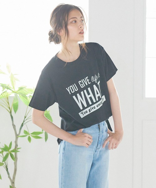 LIPSTAR(リップスター)の「ビッグロゴTシャツ(Tシャツ/カットソー・レディース・ブラック/ベージュ/オフホワイト・M)」の2枚目の写真