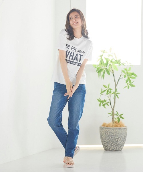 LIPSTAR(リップスター)の「ビッグロゴTシャツ(Tシャツ/カットソー・レディース・ブラック/ベージュ/オフホワイト・M)」の19枚目の写真