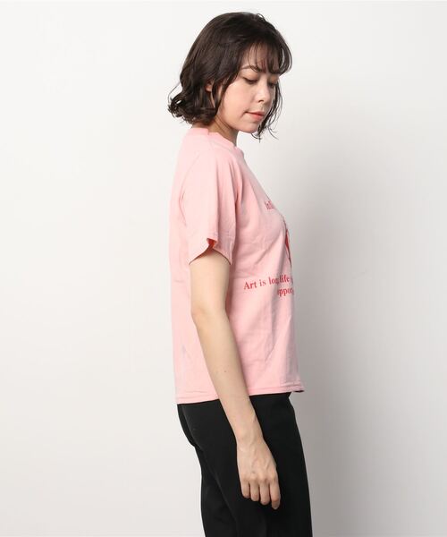 MAISON BREEZE（メゾンブリーズ）の「【MAISON BREEZE】アースプリントTee（Tシャツ/カットソー・レディース・イエロー/ホワイト/ピンク・FREE）」の4枚目の写真