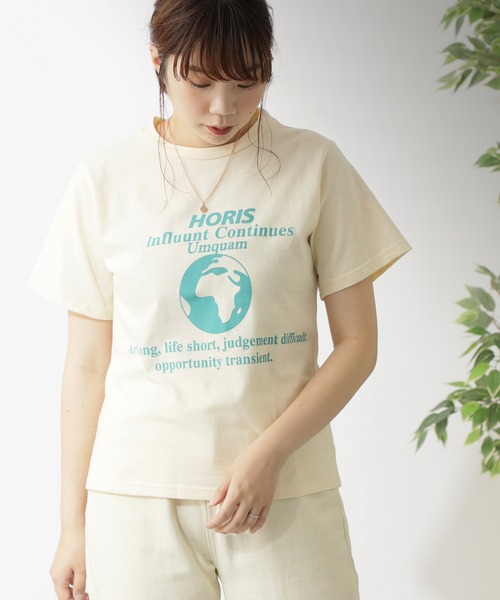 MAISON BREEZE（メゾンブリーズ）の「【MAISON BREEZE】アースプリントTee（Tシャツ/カットソー・レディース・イエロー/ホワイト/ピンク・FREE）」の20枚目の写真