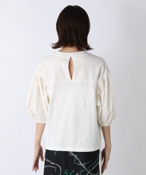 JEANASIS（ジーナシス）の「【WEB限定】バルーンスリーブフハクコンビ/957650（Tシャツ/カットソー・レディース・ホワイト/ブラック/マスタード・FREE）」の17枚目の写真