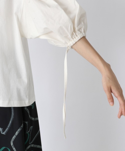 JEANASIS（ジーナシス）の「【WEB限定】バルーンスリーブフハクコンビ/957650（Tシャツ/カットソー・レディース・ホワイト/ブラック/マスタード・FREE）」の20枚目の写真