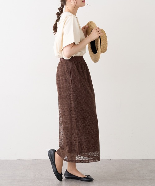 PUAL CE CIN（ピュアルセシン）の「ラッセルレーススカート（スカート・レディース・ブラック/ブラウン/グレー/アイボリー・FREE）」の10枚目の写真
