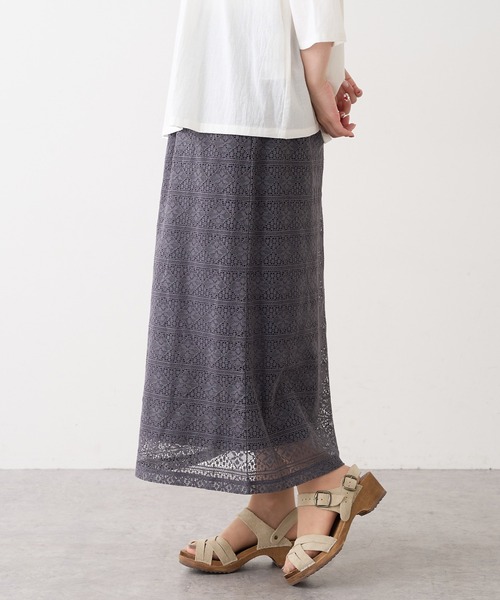 PUAL CE CIN（ピュアルセシン）の「ラッセルレーススカート（スカート・レディース・ブラック/ブラウン/グレー/アイボリー・FREE）」の14枚目の写真