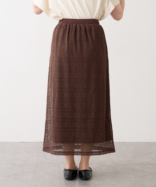 PUAL CE CIN（ピュアルセシン）の「ラッセルレーススカート（スカート・レディース・ブラック/ブラウン/グレー/アイボリー・FREE）」の12枚目の写真