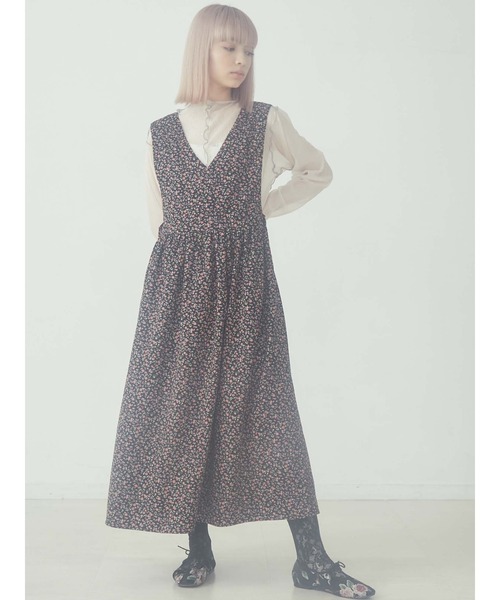 merry jenny（メリージェニー）の「flowerコールワンピース（ワンピース・レディース・アイボリー/ブラック/ブラウン・FREE）」の3枚目の写真