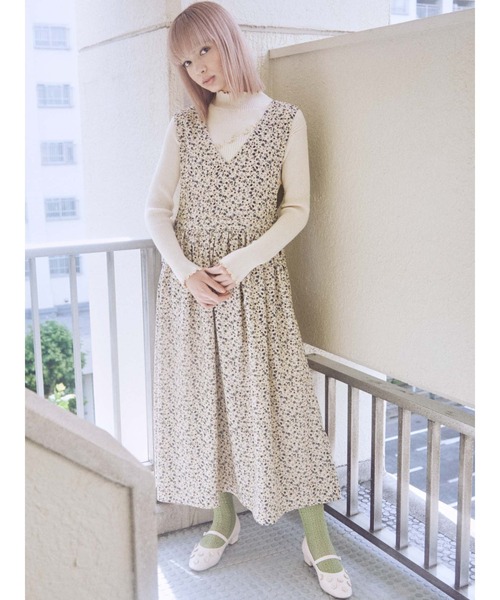 merry jenny（メリージェニー）の「flowerコールワンピース（ワンピース・レディース・アイボリー/ブラック/ブラウン・FREE）」の12枚目の写真