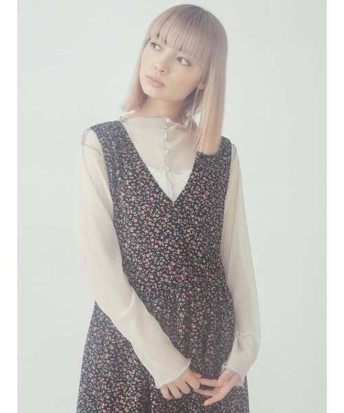 merry jenny（メリージェニー）の「flowerコールワンピース（ワンピース・レディース・アイボリー/ブラック/ブラウン・FREE）」の5枚目の写真