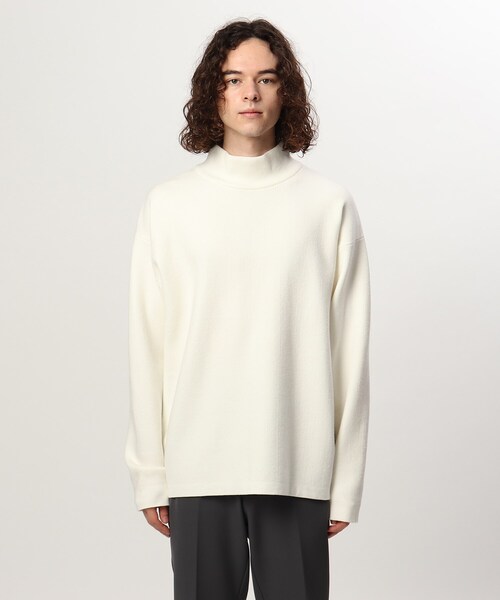 tk.TAKEO KIKUCHI（ティーケータケオキクチ）の「◆モッチモチニット モックネックプルオーバー（ニット/セーター・メンズ・オフホワイト/ブラック/こしょう色系/サンドベージュ/ブルー・03/02/01）」の9枚目の写真