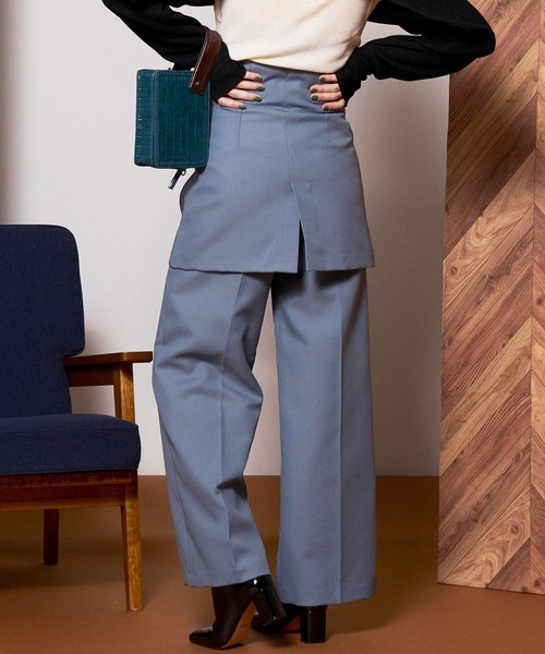 MAISON SPECIAL(メゾンスペシャル)の「2WAYレイヤリングパンツ【MAISON SPECIAL/メゾンスペシャル】(スラックス・レディース・ブラック/サックスブルー/ブルー/グリーン・38/36)」の9枚目の写真