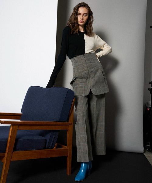 MAISON SPECIAL(メゾンスペシャル)の「2WAYレイヤリングパンツ【MAISON SPECIAL/メゾンスペシャル】(スラックス・レディース・ブラック/サックスブルー/ブルー/グリーン・38/36)」の16枚目の写真