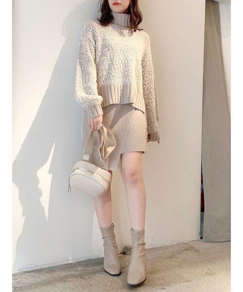 dazzlin（ダズリン）の「ダブルカラーニットミニスカート（スカート・レディース・ベージュ/ピンク・FREE）」の10枚目の写真