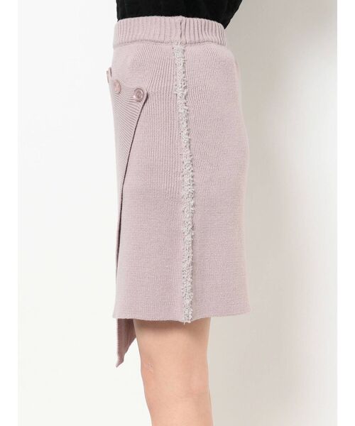 dazzlin（ダズリン）の「ダブルカラーニットミニスカート（スカート・レディース・ベージュ/ピンク・FREE）」の3枚目の写真