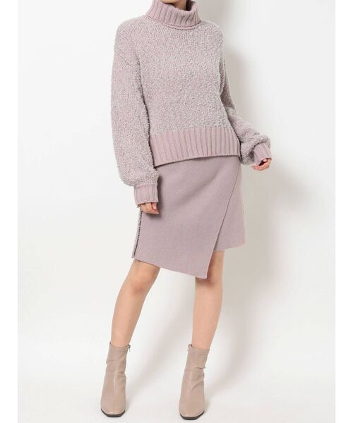 dazzlin（ダズリン）の「ダブルカラーニットミニスカート（スカート・レディース・ベージュ/ピンク・FREE）」の7枚目の写真