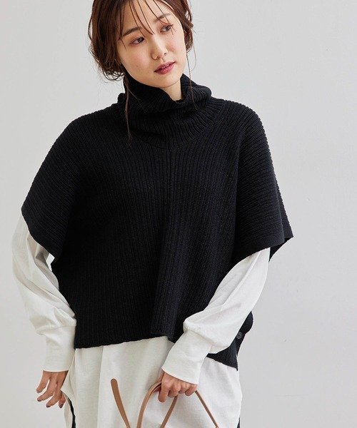 ROPE' PICNIC(ロペピクニック)の「ニットベストプルオーバー(ニット/セーター・レディース・ブラック/ブラウン・38)」の1枚目の写真
