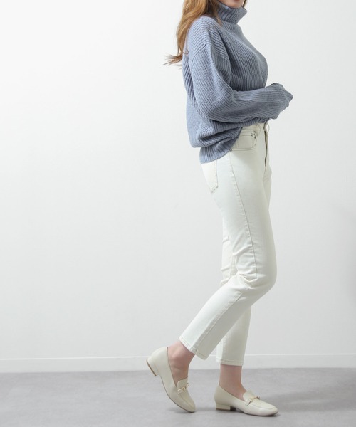 ZIP FIVE（ジップファイブ）の「【ZIP FIVE】7Gあぜ編みオーバーサイズタートルネックニット（ニット/セーター・メンズ・ネイビー/ブルー/グレイッシュベージュ/ライトグレー/オフホワイト/モカ/ブラック/オリーブ/アイボリー/グリーン系・LARGE/MEDIUM/X-LARGE）」の19枚目の写真