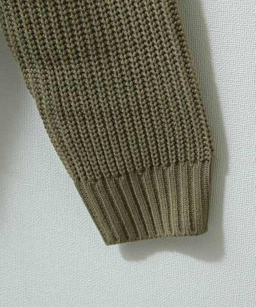 ZIP FIVE（ジップファイブ）の「【ZIP FIVE】7Gあぜ編みオーバーサイズタートルネックニット（ニット/セーター・メンズ・ネイビー/ブルー/グレイッシュベージュ/ライトグレー/オフホワイト/モカ/ブラック/オリーブ/アイボリー/グリーン系・LARGE/MEDIUM/X-LARGE）」の18枚目の写真