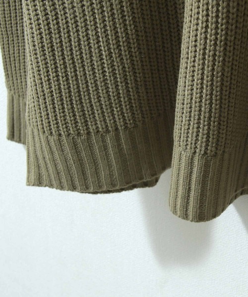 ZIP FIVE（ジップファイブ）の「【ZIP FIVE】7Gあぜ編みオーバーサイズタートルネックニット（ニット/セーター・メンズ・ネイビー/ブルー/グレイッシュベージュ/ライトグレー/オフホワイト/モカ/ブラック/オリーブ/アイボリー/グリーン系・LARGE/MEDIUM/X-LARGE）」の22枚目の写真