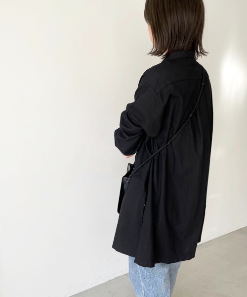 CANAL JEAN（キャナルジーン）の「RED CHOP WORKS　バンドカラーコットンシャツ（シャツ/ブラウス・レディース・ブラック/ベージュ/ブラウン・38）」の7枚目の写真