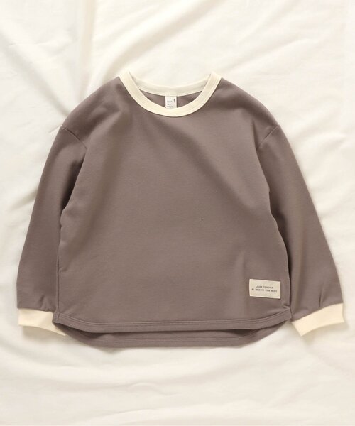 apres les cours(アプレレクール)の「スムースTシャツ(Tシャツ/カットソー・キッズ・ブルー/キャメル/ミント/ベージュ/ピンク・100/120/140/90/110/130/80)」の2枚目の写真