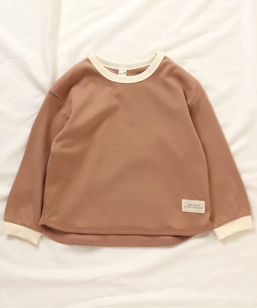 apres les cours(アプレレクール)の「スムースTシャツ(Tシャツ/カットソー・キッズ・ブルー/キャメル/ミント/ベージュ/ピンク・100/120/140/90/110/130/80)」の1枚目の写真