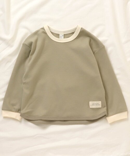 apres les cours(アプレレクール)の「スムースTシャツ(Tシャツ/カットソー・キッズ・ブルー/キャメル/ミント/ベージュ/ピンク・100/120/140/90/110/130/80)」の3枚目の写真