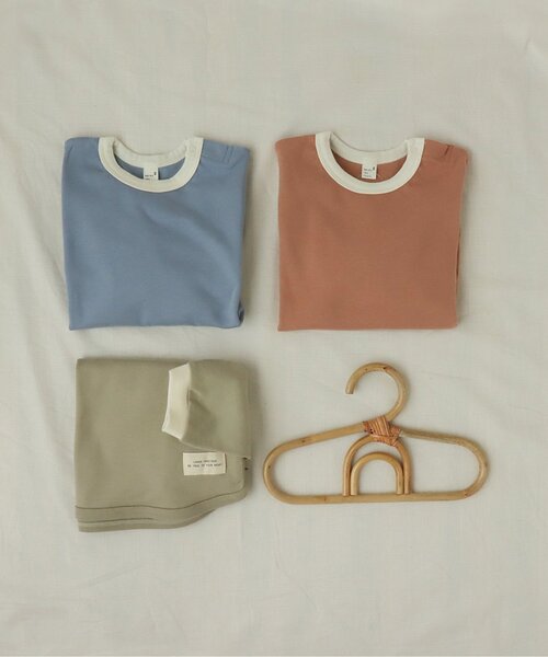 apres les cours(アプレレクール)の「スムースTシャツ(Tシャツ/カットソー・キッズ・ブルー/キャメル/ミント/ベージュ/ピンク・100/120/140/90/110/130/80)」の8枚目の写真
