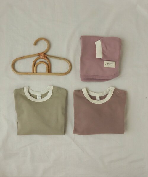 apres les cours(アプレレクール)の「スムースTシャツ(Tシャツ/カットソー・キッズ・ブルー/キャメル/ミント/ベージュ/ピンク・100/120/140/90/110/130/80)」の9枚目の写真