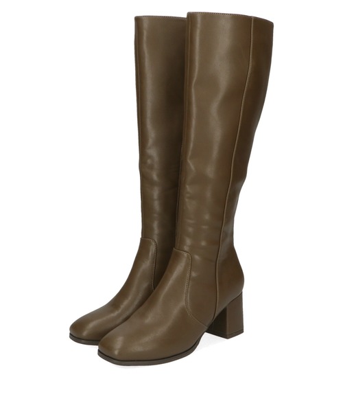 ORiental TRaffic(オリエンタルトラフィック)の「スクエアトゥヒールロングブーツ/11503(ブーツ・レディース・ブラック/ベージュ/ブラウン・LL/3L/SS/S/M/L)」の9枚目の写真