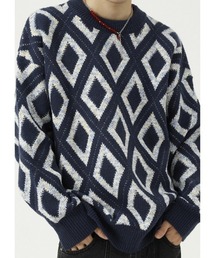 【WB ORIGINALS】Argyle Pattern Sweater WO21W2TP17