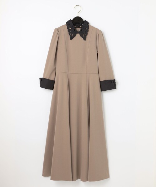 Diagram（ダイアグラム）の「刺繍衿付ジャージワンピース（ワンピース