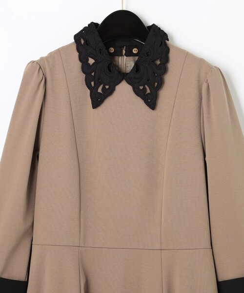 Diagram（ダイアグラム）の「刺繍衿付ジャージワンピース（ワンピース