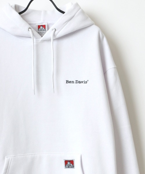 BEN DAVIS(ベンデイビス)の「BEN DAVIS/ベンデイビス HEAVY/ヘビー裏起毛 ビッグシルエット ワンポイント ロゴ刺繍 スウェット パーカー/フーディー(パーカー・メンズ・ホワイト/アッシュグレー/ブラック/ダークグリーン/パープル/アイボリー/ダークオレンジ/オレンジ/グリーン/カーキ/ロイヤルブルー・M/L/XL)」の2枚目の写真
