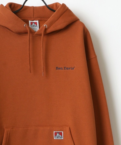 BEN DAVIS(ベンデイビス)の「BEN DAVIS/ベンデイビス HEAVY/ヘビー裏起毛 ビッグシルエット ワンポイント ロゴ刺繍 スウェット パーカー/フーディー(パーカー・メンズ・ホワイト/アッシュグレー/ブラック/ダークグリーン/パープル/アイボリー/ダークオレンジ/オレンジ/グリーン/カーキ/ロイヤルブルー・M/L/XL)」の1枚目の写真
