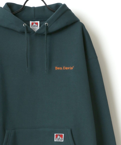 BEN DAVIS(ベンデイビス)の「BEN DAVIS/ベンデイビス HEAVY/ヘビー裏起毛 ビッグシルエット ワンポイント ロゴ刺繍 スウェット パーカー/フーディー(パーカー・メンズ・ホワイト/アッシュグレー/ブラック/ダークグリーン/パープル/アイボリー/ダークオレンジ/オレンジ/グリーン/カーキ/ロイヤルブルー・M/L/XL)」の6枚目の写真