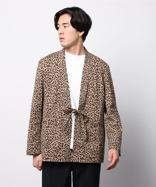 SUPERTHANKS(スーパーサンクス)の「【SUPER THANKS】スーパーサンクス ノーカラージャケット ST212JK001(ノーカラージャケット・メンズ・ブラック/レオパード・SMALL/MEDIUM/LARGE)」の2枚目の写真