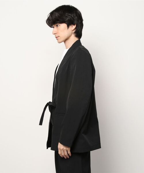 SUPERTHANKS(スーパーサンクス)の「【SUPER THANKS】スーパーサンクス ノーカラージャケット ST212JK001(ノーカラージャケット・メンズ・ブラック/レオパード・SMALL/MEDIUM/LARGE)」の3枚目の写真