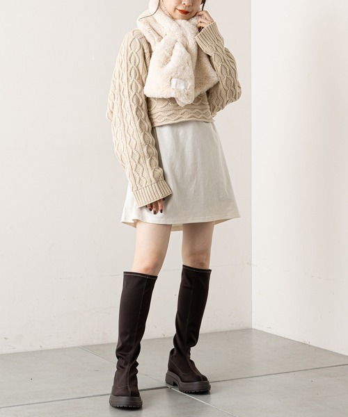 Chico（チコ）の「【新色追加】エコファーカラーティペット（マフラー・レディース・グレー/アイボリー/グレイッシュベージュ/チャコールグレー・FREE）」の17枚目の写真