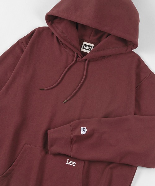 Lee(リー)の「【Lee/リー】ビックシルエット ミニロゴ刺繍 プルパーカー/フーディー(パーカー・メンズ・ホワイト/チャコールグレー/ブラック/ワイン・M/L/XL)」の1枚目の写真