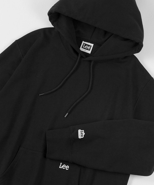 Lee(リー)の「【Lee/リー】ビックシルエット ミニロゴ刺繍 プルパーカー/フーディー(パーカー・メンズ・ホワイト/チャコールグレー/ブラック/ワイン・M/L/XL)」の3枚目の写真