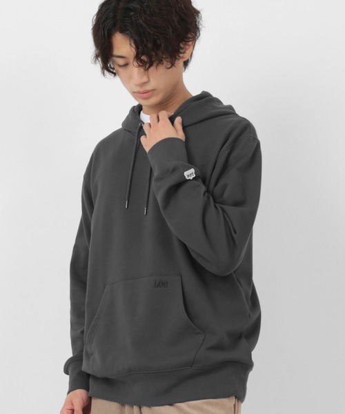 Lee(リー)の「【Lee/リー】ビックシルエット ミニロゴ刺繍 プルパーカー/フーディー(パーカー・メンズ・ホワイト/チャコールグレー/ブラック/ワイン・M/L/XL)」の17枚目の写真