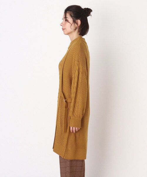 DRESKIP（ドレスキップ）の「◆Dカン付きケーブルニットチュニックワンピース（チュニック・レディース・ダークブラウン/サンドベージュ/マスタード・02/03/04）」の7枚目の写真
