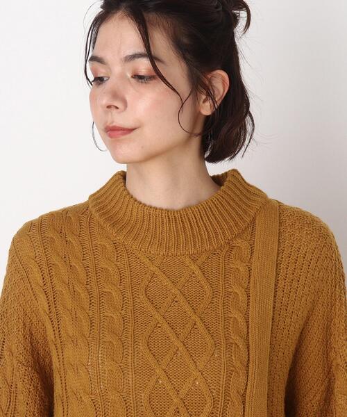 DRESKIP（ドレスキップ）の「◆Dカン付きケーブルニットチュニックワンピース（チュニック・レディース・ダークブラウン/サンドベージュ/マスタード・02/03/04）」の8枚目の写真