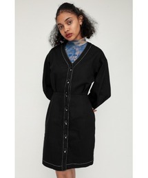 DENIM VOLUME SLEEVE S/OP デニムボリュームスリーブショート ワンピース