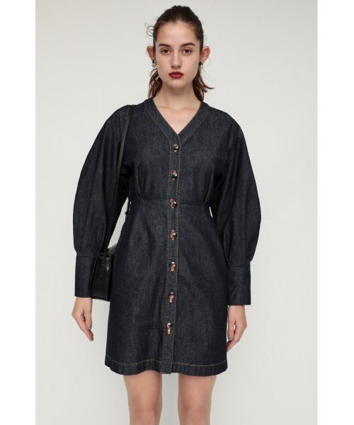 SLY(スライ)の「DENIM VOLUME SLEEVE S/OP デニムボリュームスリーブショート ワンピース(ワンピース・レディース・ブルー/ブラック・2/1)」の12枚目の写真