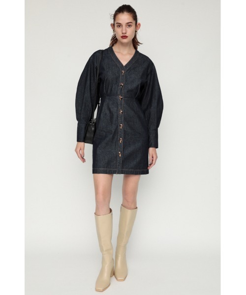 SLY(スライ)の「DENIM VOLUME SLEEVE S/OP デニムボリュームスリーブショート ワンピース(ワンピース・レディース・ブルー/ブラック・2/1)」の13枚目の写真