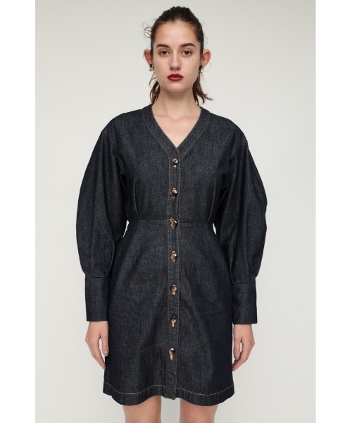 SLY(スライ)の「DENIM VOLUME SLEEVE S/OP デニムボリュームスリーブショート ワンピース(ワンピース・レディース・ブルー/ブラック・2/1)」の14枚目の写真