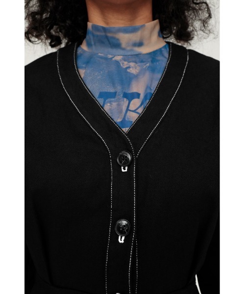SLY(スライ)の「DENIM VOLUME SLEEVE S/OP デニムボリュームスリーブショート ワンピース(ワンピース・レディース・ブルー/ブラック・2/1)」の8枚目の写真
